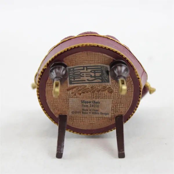 Take a Seat Raine Slipper Chair #24010 1999 Dollhouse Miniature Burgundy Tufted