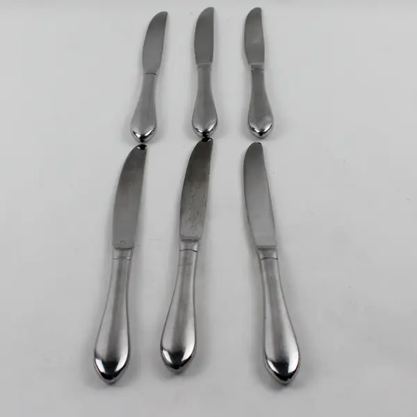 Set of 6 Stainless Steel Solid Handle Dinner Knives