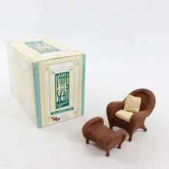 Raine 'Take A Seat' Dollhouse Wicker Ottoman Chair #24012 New in Box