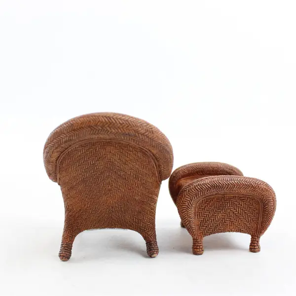 Raine 'Take A Seat' Dollhouse Wicker Ottoman Chair #24012 New in Box