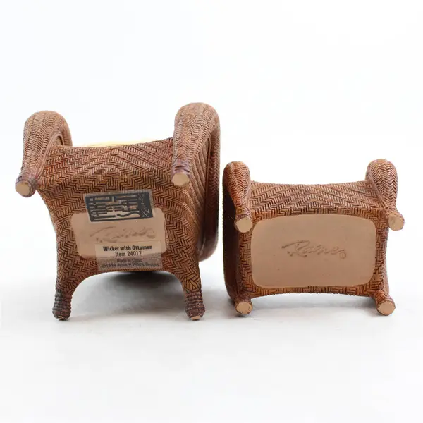 Raine 'Take A Seat' Dollhouse Wicker Ottoman Chair #24012 New in Box