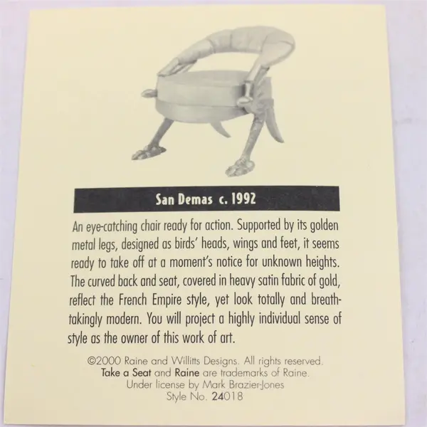 Raine Take a Seat SAN DEMAS Dollhouse Miniature Chair 24018 - New