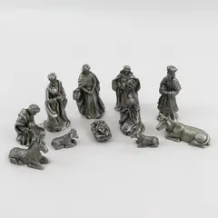 11 Piece Cathi Cook Designs Pewter Nativity Set 2003