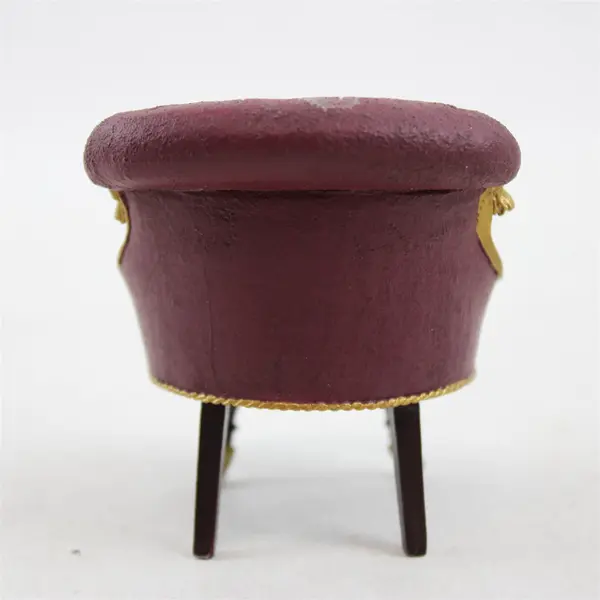 Take a Seat Raine Slipper Chair #24010 1999 Burgundy Tufted Dollhouse Mini