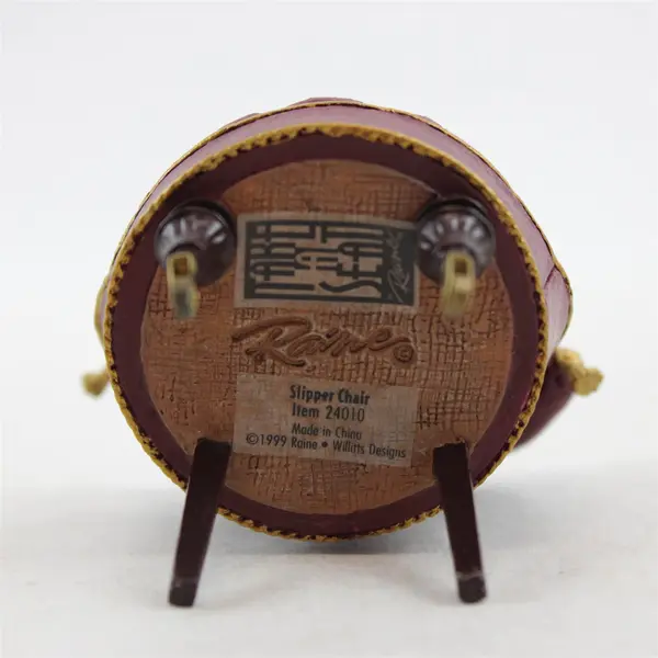 Take a Seat Raine Slipper Chair #24010 1999 Burgundy Tufted Dollhouse Mini