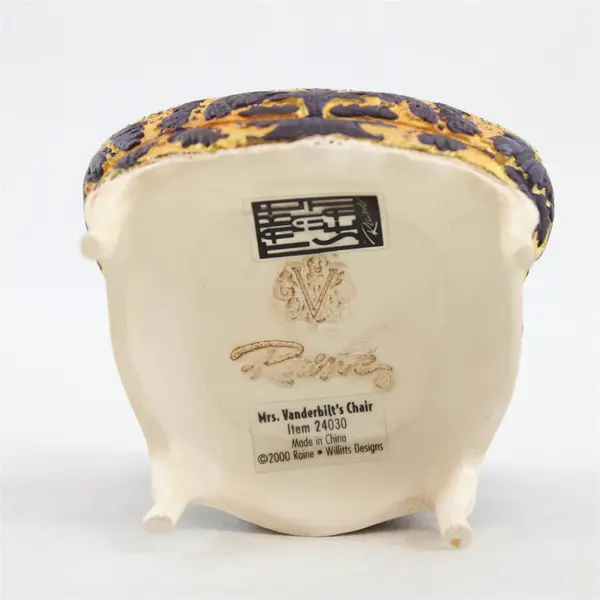 Raine 24030 Take a Seat Mrs Vanderbilt Miniature Chair 1:12 Dollhouse