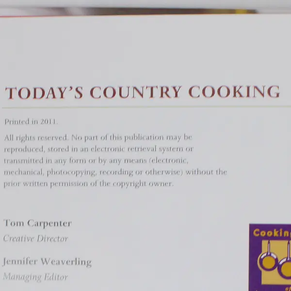Today's Country Cooking by Chef John Schumacher 2011 HC Cooking Club of America