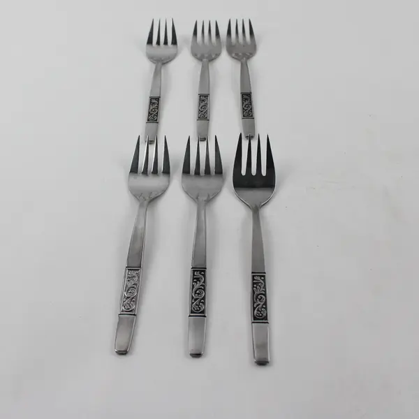 Set of 6 Amefa Royal Damask Stainless Steel Salad Forks
