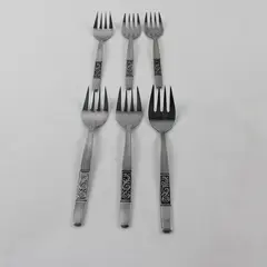 Set of 6 Amefa Royal Damask Stainless Steel Salad Forks