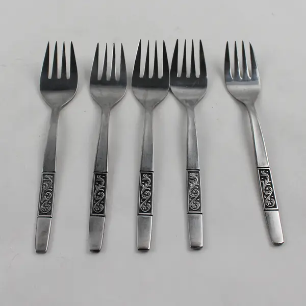 Set of 5 Amefa Royal Damask Stainless Steel Salad Forks