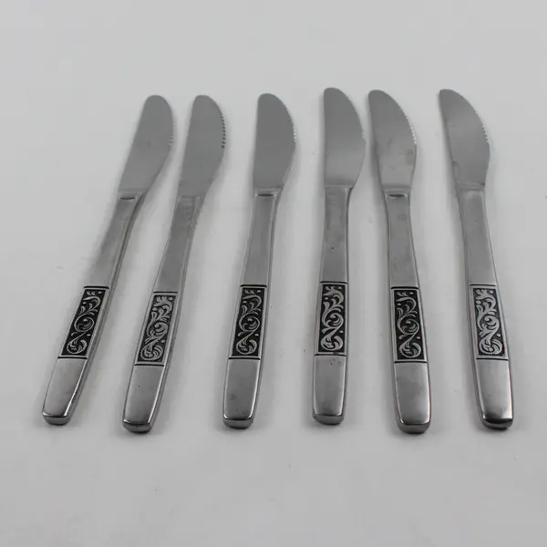 Set of 6 Amefa Royal Damask Stainless Steel Dinner Knives