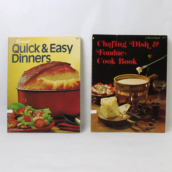 Vintage Lot of 2 Sunset Cookbooks Paperback 1971 & 1974 Good