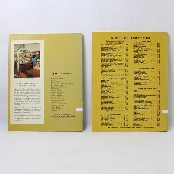 Vintage Lot of 2 Sunset Cookbooks Paperback 1971 & 1974 Good
