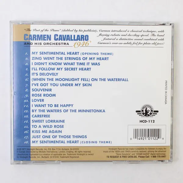 Carmen Cavallaro And His Orchestra My Sentimental Heart CD 1977