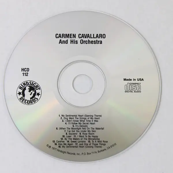 Carmen Cavallaro And His Orchestra My Sentimental Heart CD 1977