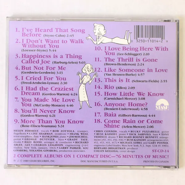 A Double Date with Helen Forrest & Chris Connor CD 1989 Stash Records