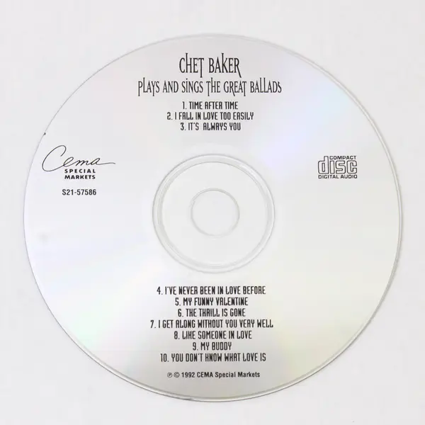 Chet Baker Plays And Sings The Great Ballads CD Cema Special Markets 1992