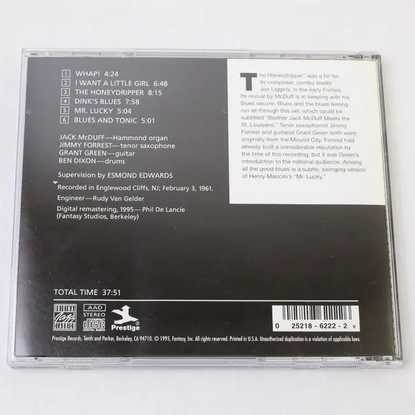 Jack McDuff The Honeydripper Original Jazz Classics Prestige Records CD 1995