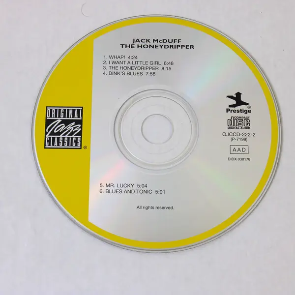 Jack McDuff The Honeydripper Original Jazz Classics Prestige Records CD 1995
