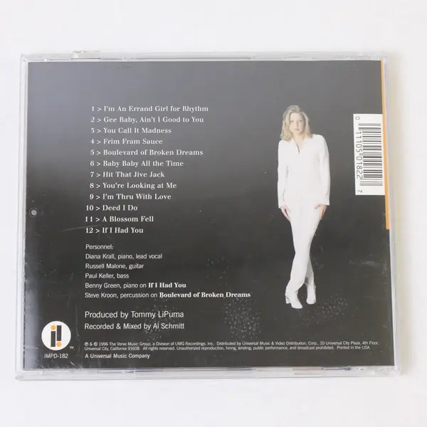 Diana Krall All for You a Dedication to the Nat King Cole Trio CD 1996