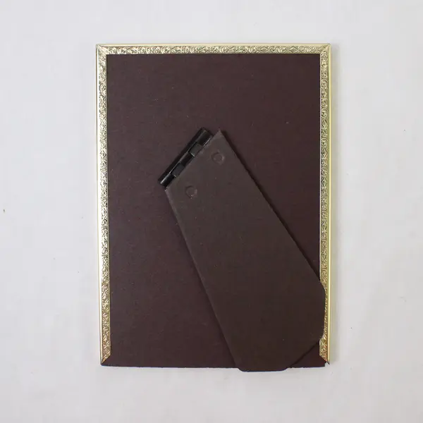 Vintage Gold Tone Metal Photo Frame 5x7 MCM Sunflower Pic Ornate Felt Back