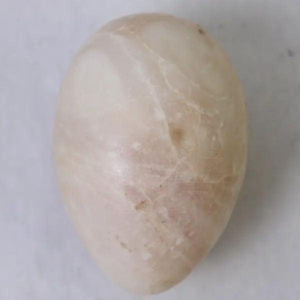 Lot of Two Polished Marble Eggs Peach & Light Green Collectible