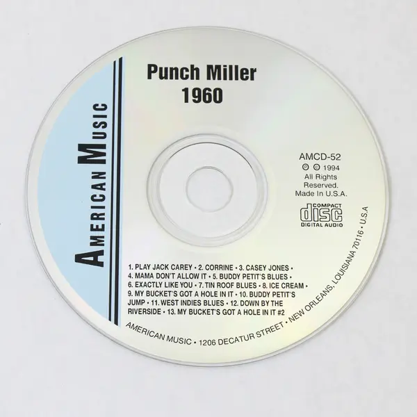 Punch Miller 1960 American Music New Orleans Louisiana CD Jazz 1994