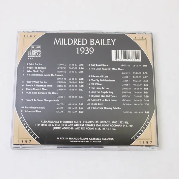 The Chronological Classics Mildred Bailey 1939 Various Artists 2001 CD France