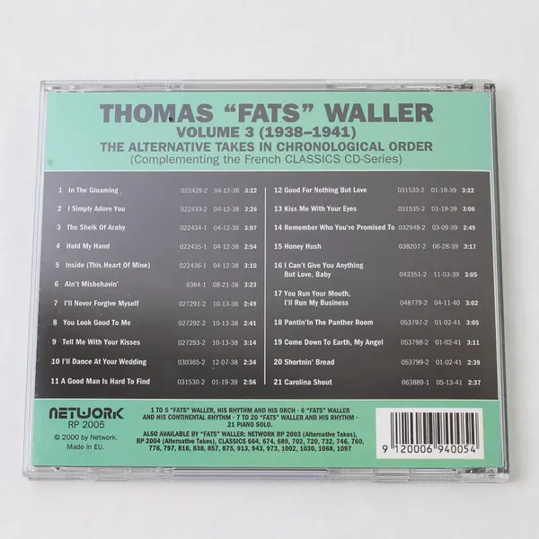 Thomas "Fats" Waller Vol. 3 1938-1941 The Alternative Takes CD 2000 EU