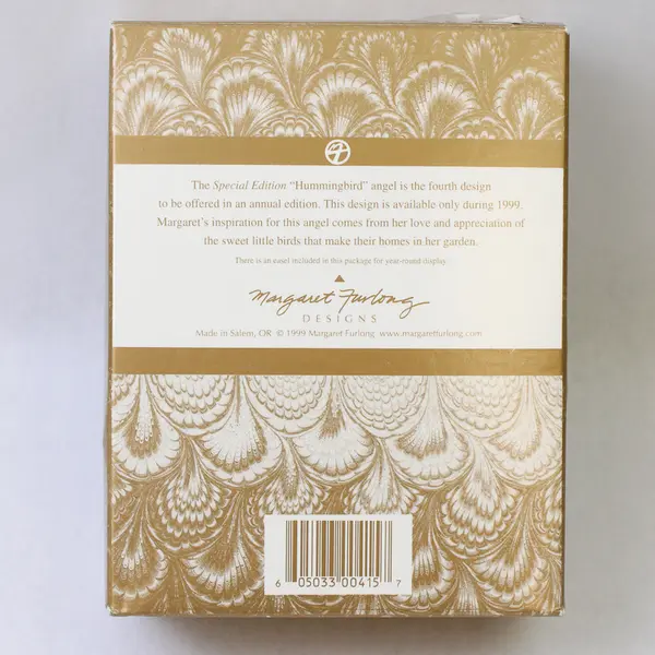 Margaret Furlong 1999 Hummingbird Angel Ornament 4" Broken Crown Needs Repair