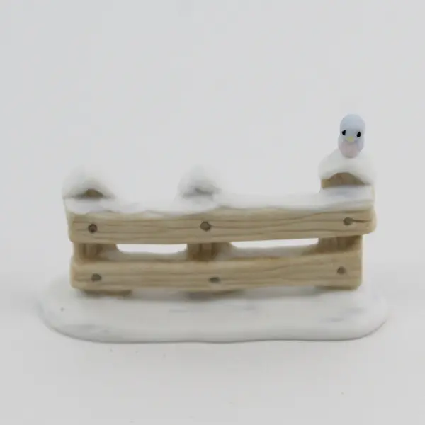 Precious Moments Sugar Town Fence Bird Christmas Village Accessory