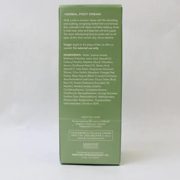 New Sealed Arbonne Intelligence Herbal Foot Cream 8 oz