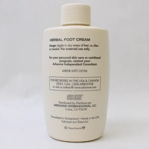 New Sealed Arbonne Intelligence Herbal Foot Cream 8 oz