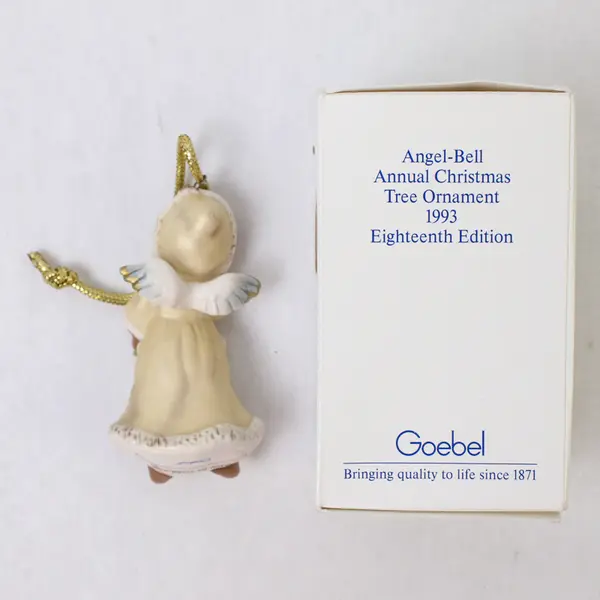 Goebel 1993 Annual Angel with Bell Ornament 18th Edition Figurine 3 inches