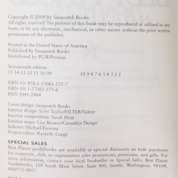 Best Places Northwest 17th Edition 2009 Paperback The Best Places Series