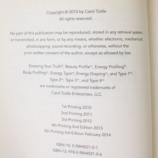 Dressing Your Truth Discover Your Type of Beauty Carol Tuttle 2014 PB 3rd Ed