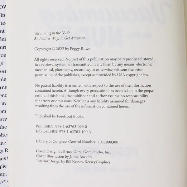 Vacuuming in the Nude And Other Ways to Get Attention Peggy Rowe 2022 HC DJ VG