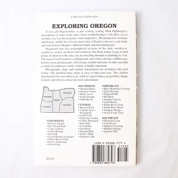 Exploring Oregon: Travel Guide by Mark Highberger 2000 1st Edition PB Very Good