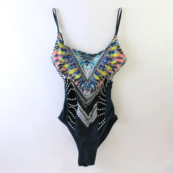 Red Carter Women's XS/S Dark Green Geometric "Flying High" One Piece Swimsuit