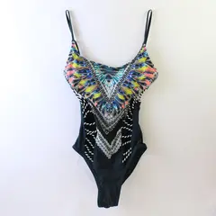 Red Carter Women's XS/S Dark Green Geometric "Flying High" One Piece Swimsuit