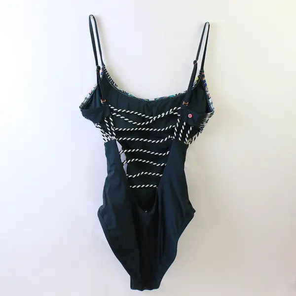 Red Carter Women's XS/S Dark Green Geometric "Flying High" One Piece Swimsuit