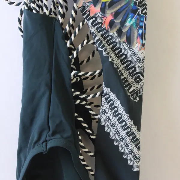 Red Carter Women's XS/S Dark Green Geometric "Flying High" One Piece Swimsuit