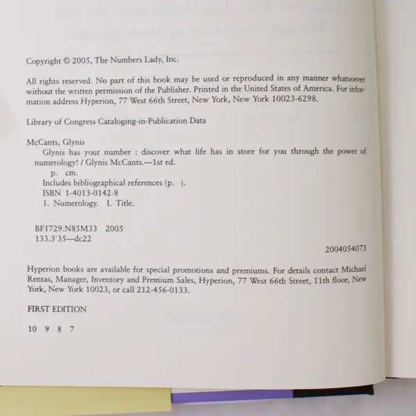 Glynis Has Your Number Glynis McCants Ultimate 1st Edition Numerology 2005 HC DJ