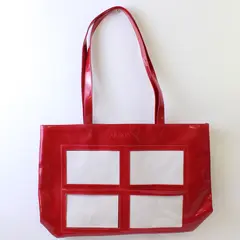 Arbonne Shiny Red Vinyl Photo Window Tote Purse - Sales Promo For Sellers