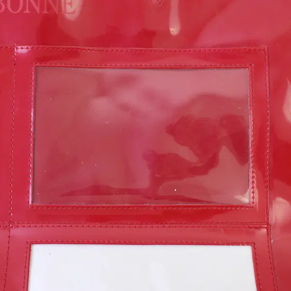 Arbonne Shiny Red Vinyl Photo Window Tote Purse - Sales Promo For Sellers