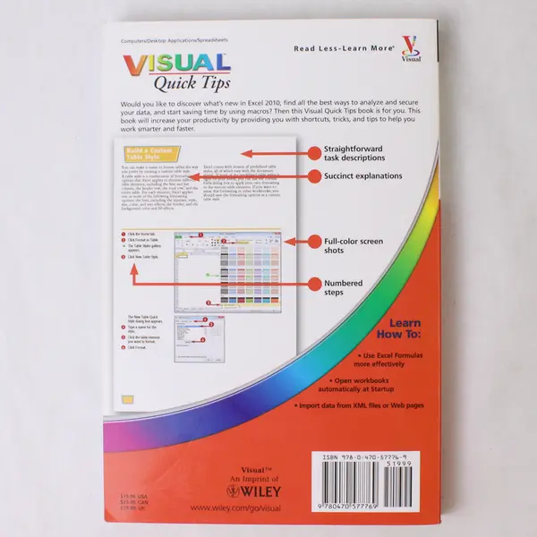 Microsoft Excel 2010 Visual Quick Tips by Paul McFedries 2010 Paperback Good