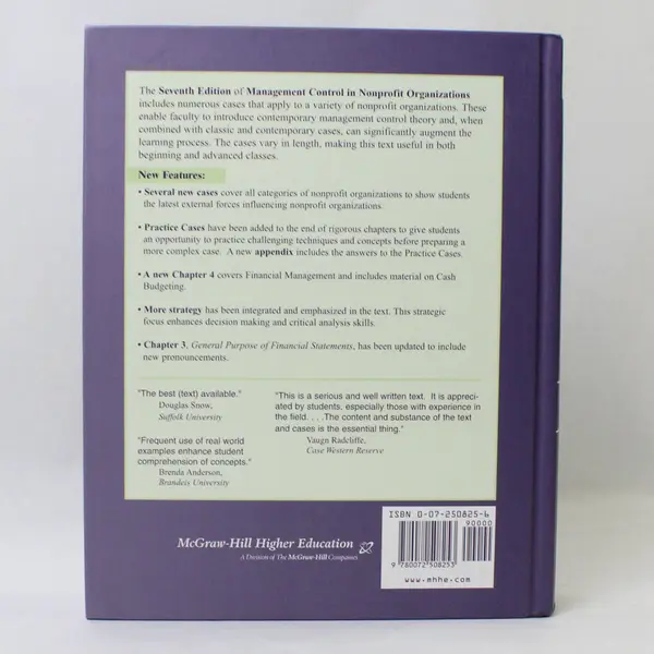 Management Control in Nonprofit Organizations Anthony & Young 2003 HC Good