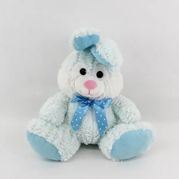 Cute Fluffy Polyester Blue Pastel Easter Bunny Plush Toy, Hamerbest