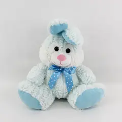 Cute Fluffy Polyester Blue Pastel Easter Bunny Plush Toy, Hamerbest