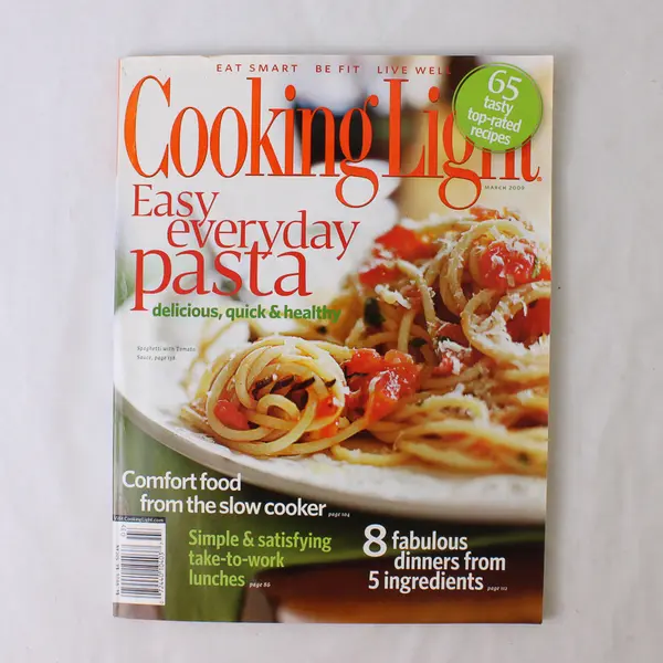 Cooking Light Magazine March 2009 Easy Everyday Pasta 65 Tasty Top-Rated Recipes
